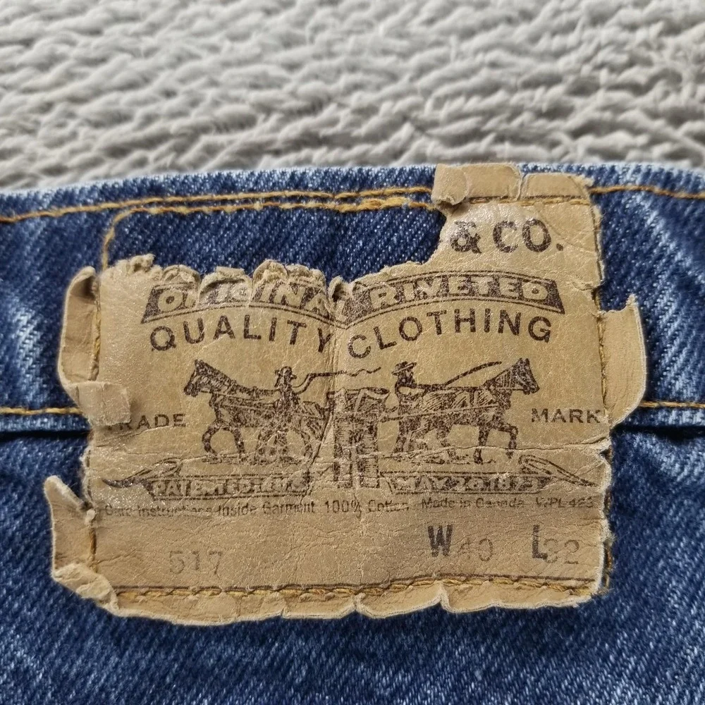 VTG‎ Levis 517 Jeans Mens 40x32 Blue Bootcut Made in Canada 70s Orange Tab